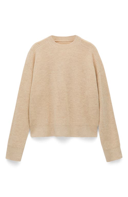 MANGO MANGO WOOL CREWNECK CROP SWEATER