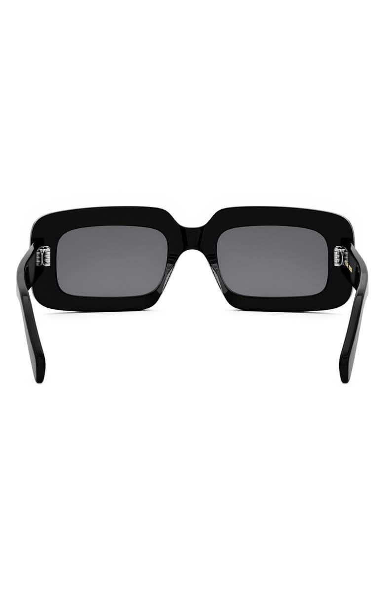 CELINE Triomphe 53mm Rectangular Sunglasses, Alternate, color, Shiny Black / Smoke
