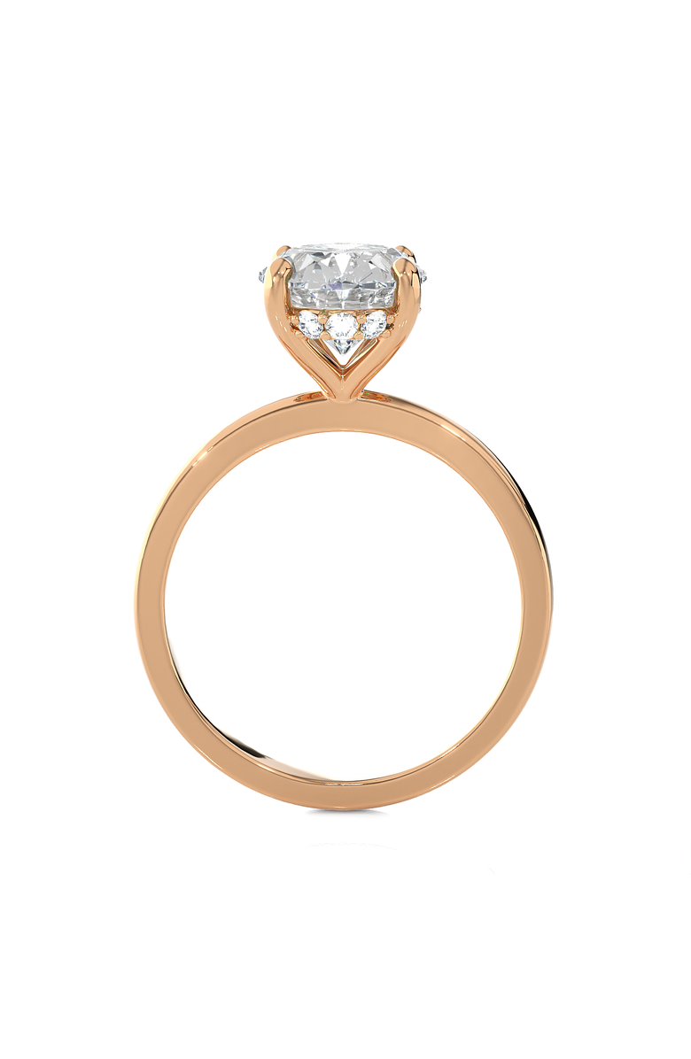 Bliss Diamond Certified 3.10Ct Oval Diamond HIdden Halo Engagement Ring 14k Gold Lab Grown, Alternate, color,