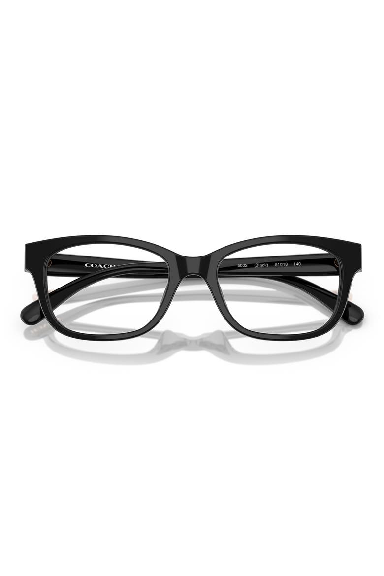 51mm Square Optical Glasses, Alternate, color, BLACK
