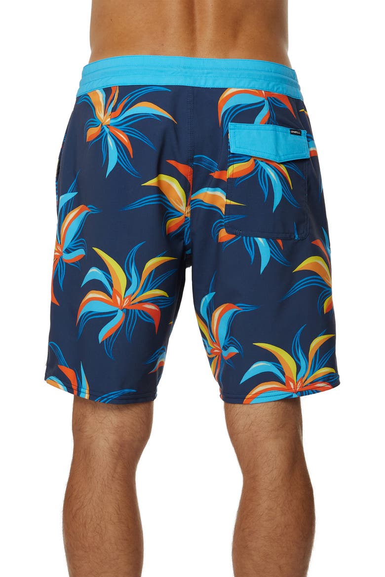 Grove Flow Cruzer Floral Board Shorts, Alternate, color, NAVY