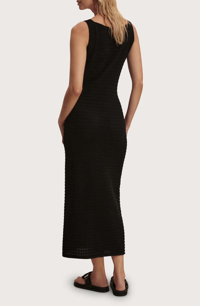 Varley Cusack Cotton Knit Dress, Alternate, color, Black