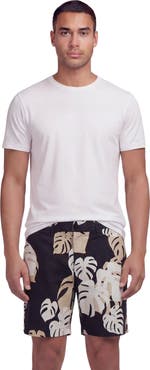 Lords of Harlech Monstera Floral Mens Flat Front Short