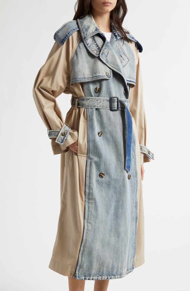 3.1 Phillip Lim Mixed Media Cotton Trench Coat, Alternate, color, 
