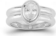 GLAZE JEWELRY Oval Cut Cubic Zirconia Band Ring