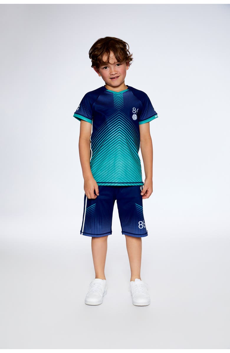 Deux par Deux Little Boy's Short Sleeve Athletic Top Blue, Alternate, color,