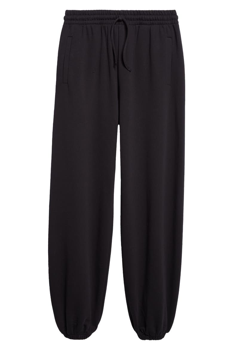 Brushed Cotton Sweatpants, Alternate, color, BLACK - GREY
