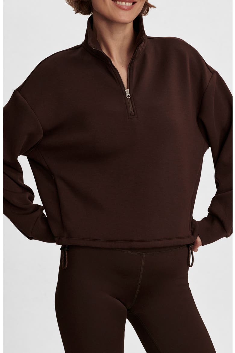 Sian Spacer Half Zip Pullover, Main, color, COFFEE BEAN