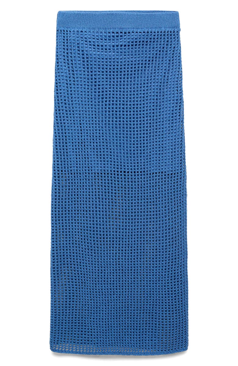MANGO Open Stitch Knit Skirt, Main, color, Blue