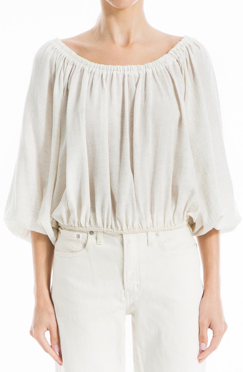 MAX STUDIO Bubble Sleeve & Hem Blouse, Main, color, Natural As Sampled