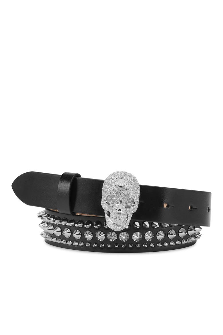 Belt Skull Women, Main, color, crystal
