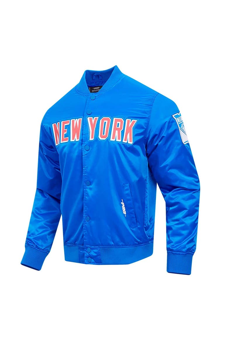 Men's Pro Standard Blue New York Rangers Classic Satin Full-Snap Jacket, Alternate, color, Blue
