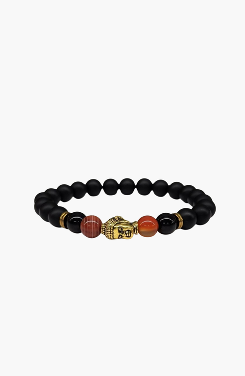 Humanist Beauty Buddha Obsidian Beaded Bracelet