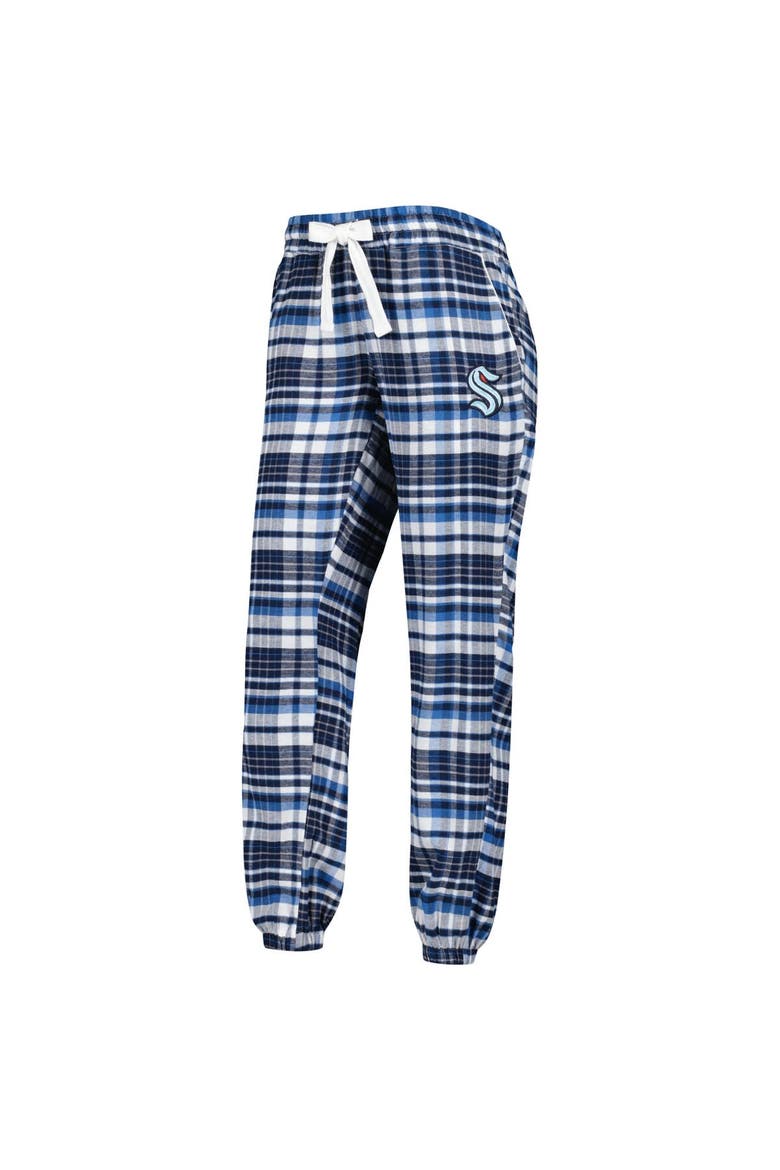 Women's Concepts Sport Deep Sea Blue Seattle Kraken Mainstay Flannel Pants, Alternate, color, Navy