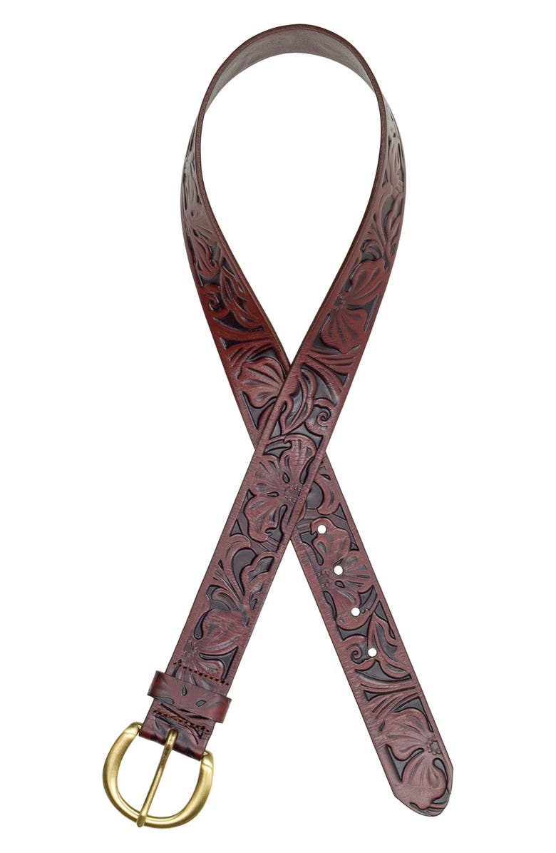 Patricia Nash Baveno Leather Belt, Alternate, color, British Tan