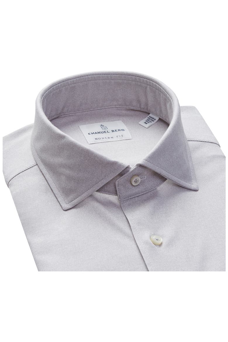 4Flex Stretch Modern Fit Light Grey Knit Dress Shirt, Alternate, color, LIGHT GREY
