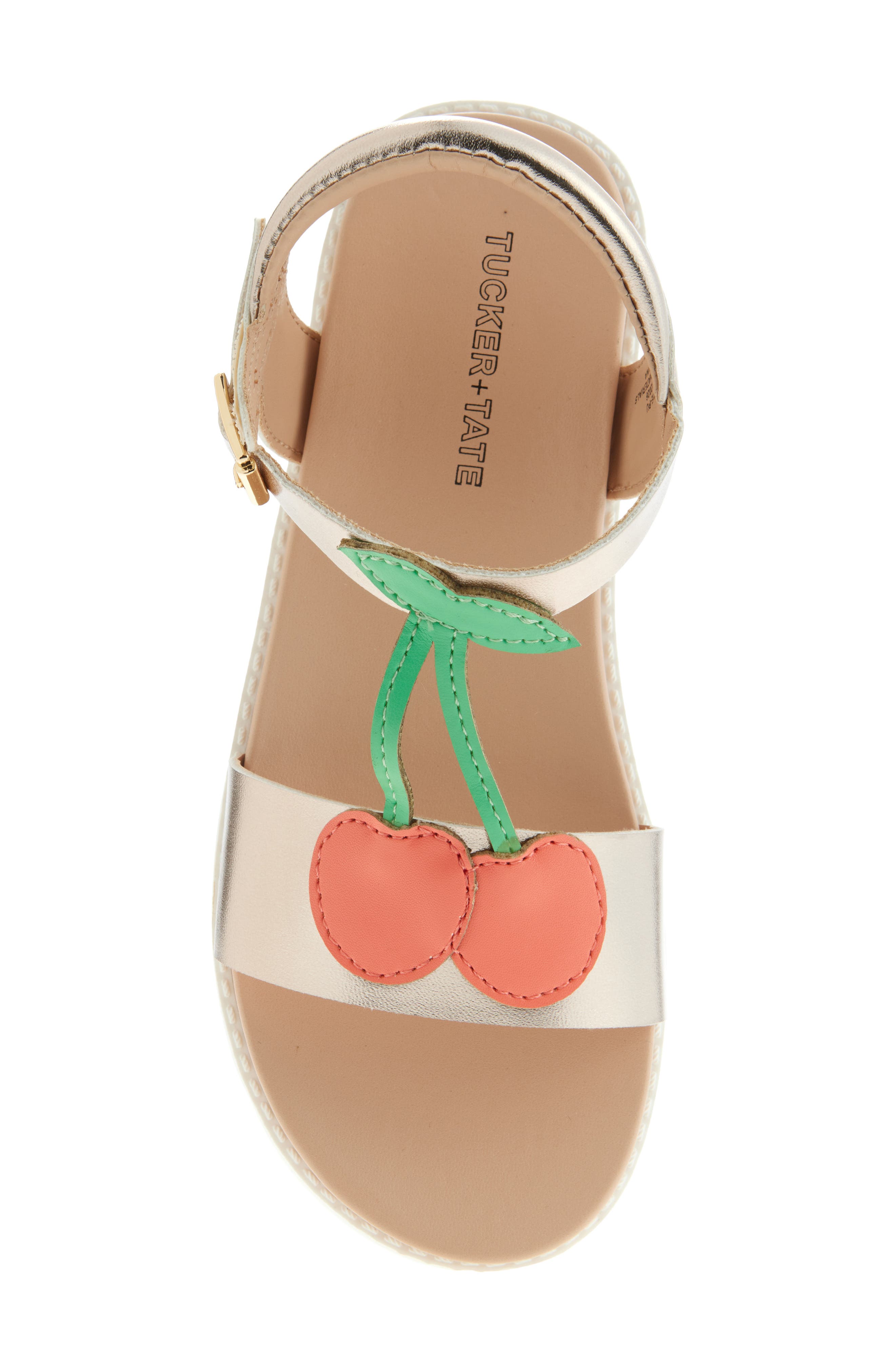 Tucker + Tate Kids' Lettie Cherry Sandal, Alternate, color, Gold Metallic