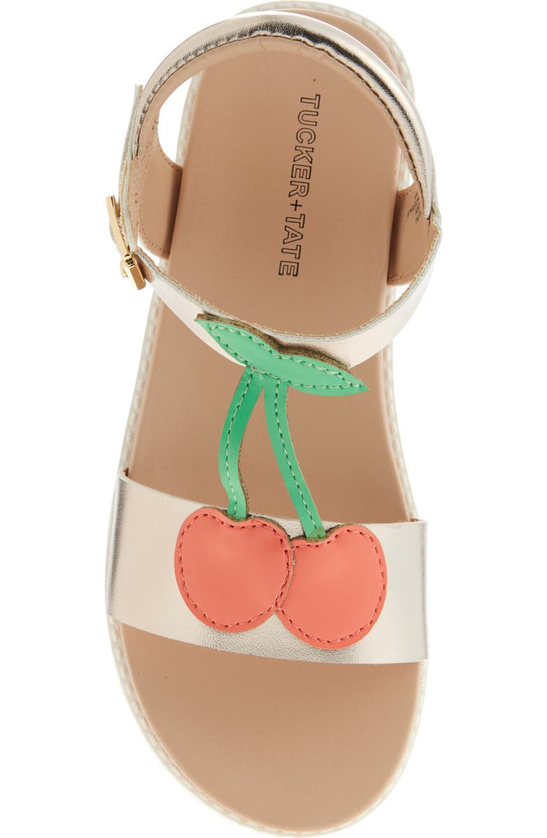 Tucker + Tate Kids' Lettie Cherry Sandal, Alternate, color, Gold Metallic