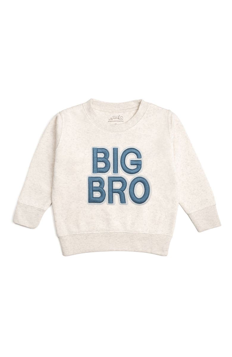 Sweet Wink Big Bro Embroidered Patch Sweatshirt, Main, color, Natural Heather