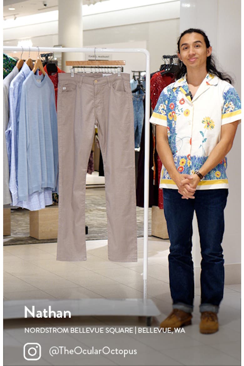Everett Slim Straight Leg Stretch Cotton & Linen Pants video