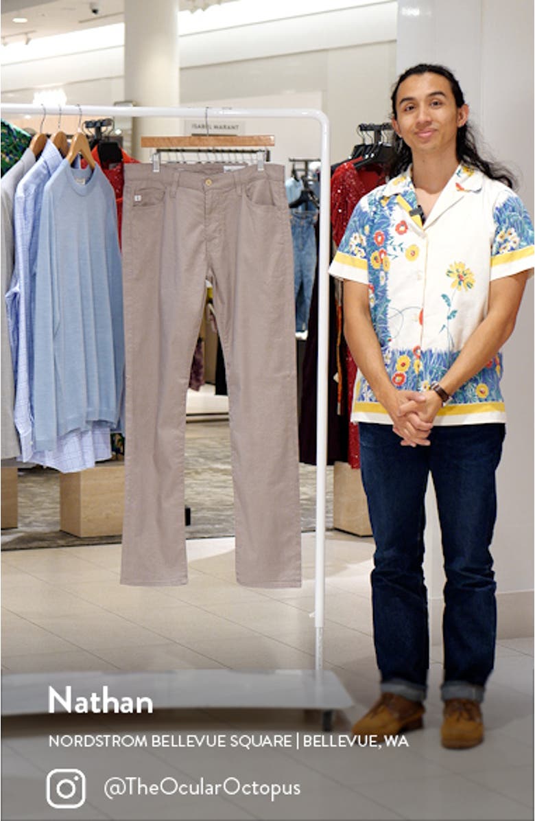 Everett Slim Straight Leg Stretch Cotton & Linen Pants, sales video thumbnail