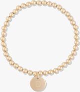 CUFFED BY NANO Classic Initial Coin 14k Gold Filled Bead Bracelet