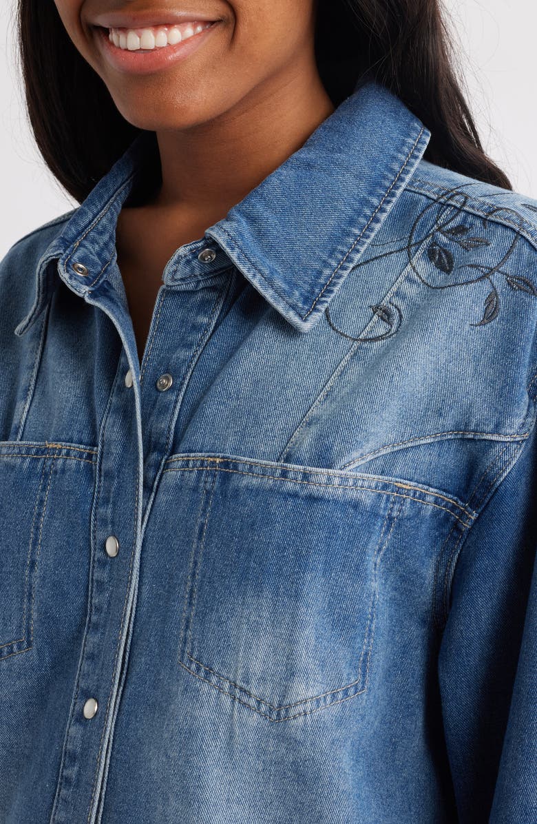 PTCL Oceana Embroidered Denim Jacket, Alternate, color, Medium Wash