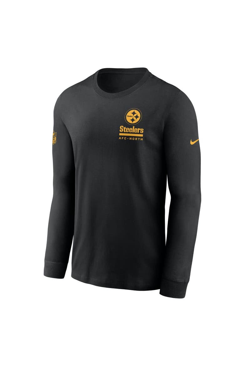 Men's Nike Black Pittsburgh Steelers Sideline Performance Long Sleeve T-Shirt, Alternate, color, Black