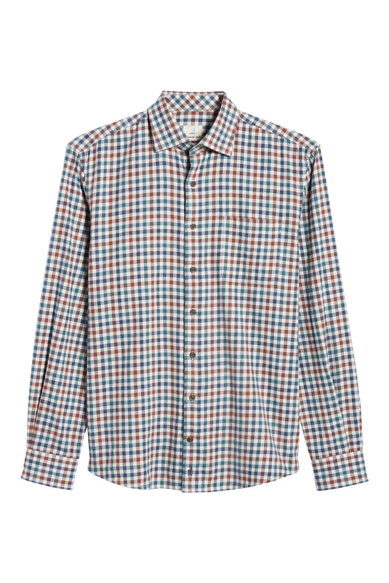 Hangin' Out Partee Check Flannel Button-Up Shirt, Alternate, color, MARINER