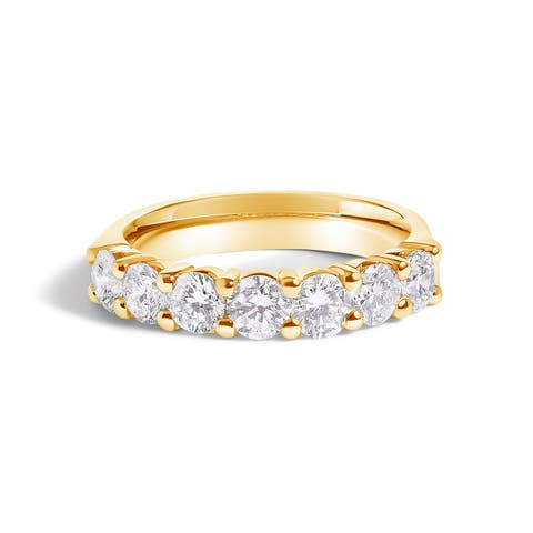 14K Gold 1 1/2 Ctw Diamond 7 Stone Band Ring