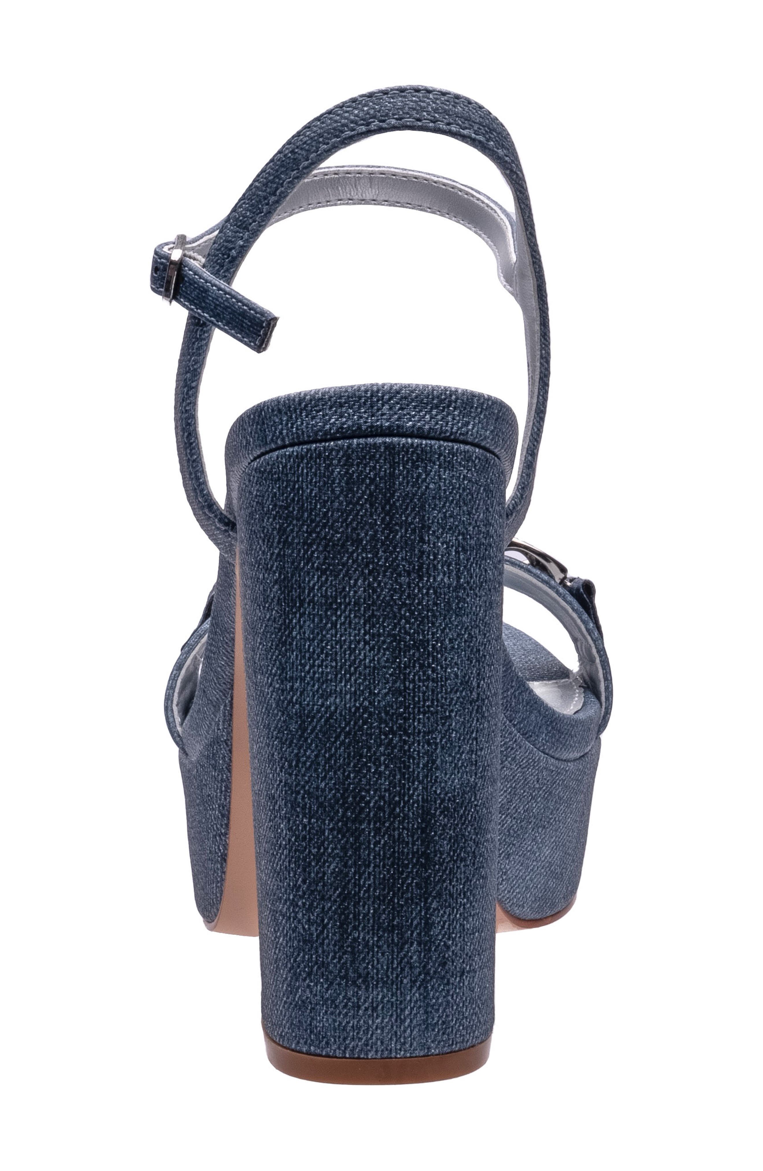 NINETY UNION Darling Platform Heeled Sandal, Alternate, color, Blue Denim