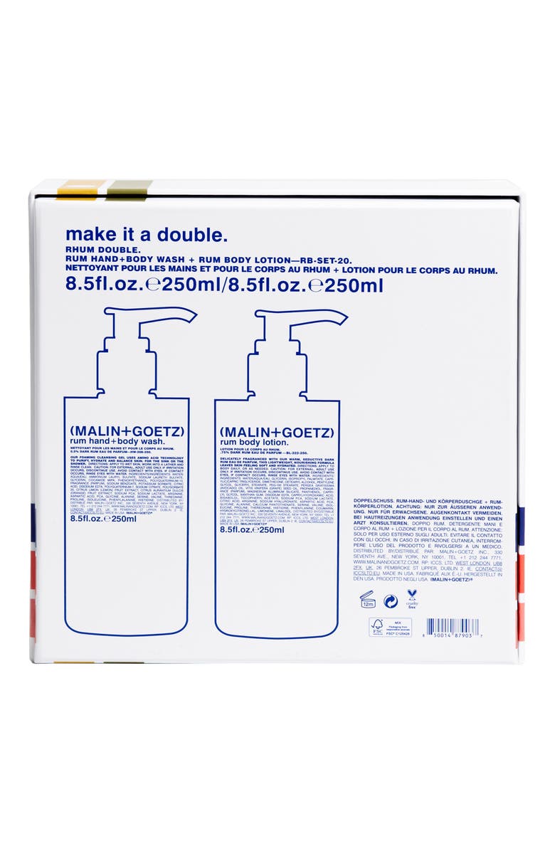 MALIN+GOETZ Rum Hand & Body Wash and Body Lotion Set, Alternate, color,