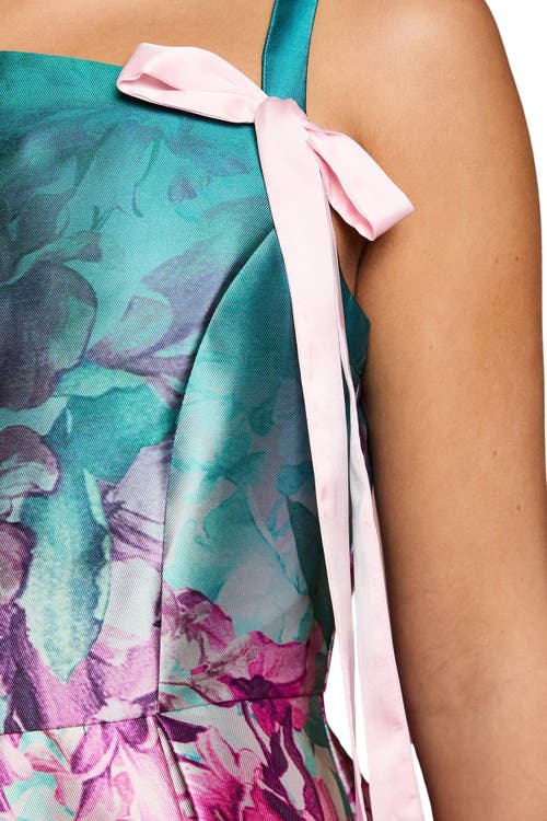 Coast Strappy Bow Detail Twill Midi Dress In Blue