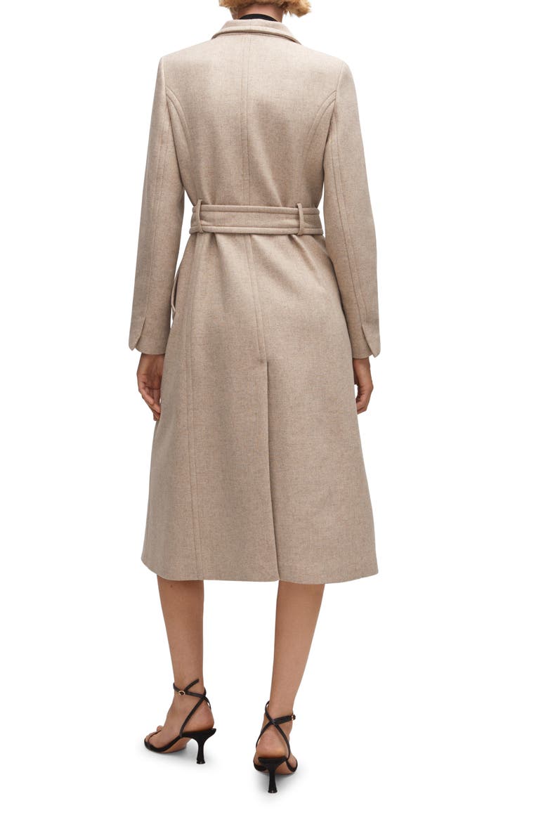 Longline Wool Blend Coat, Alternate, color, MEDIUM BROWN