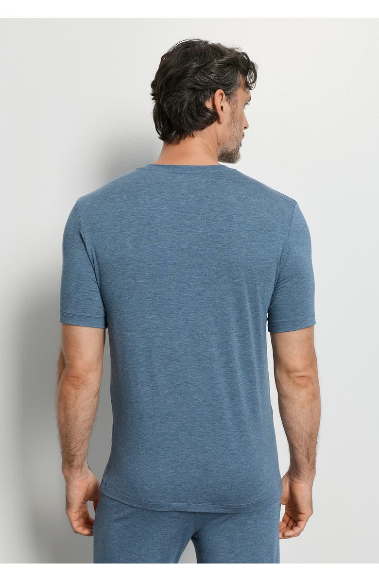 Hanro Casuals Soft V-Neck T-Shirt, Alternate, color, Retro Blue Melange