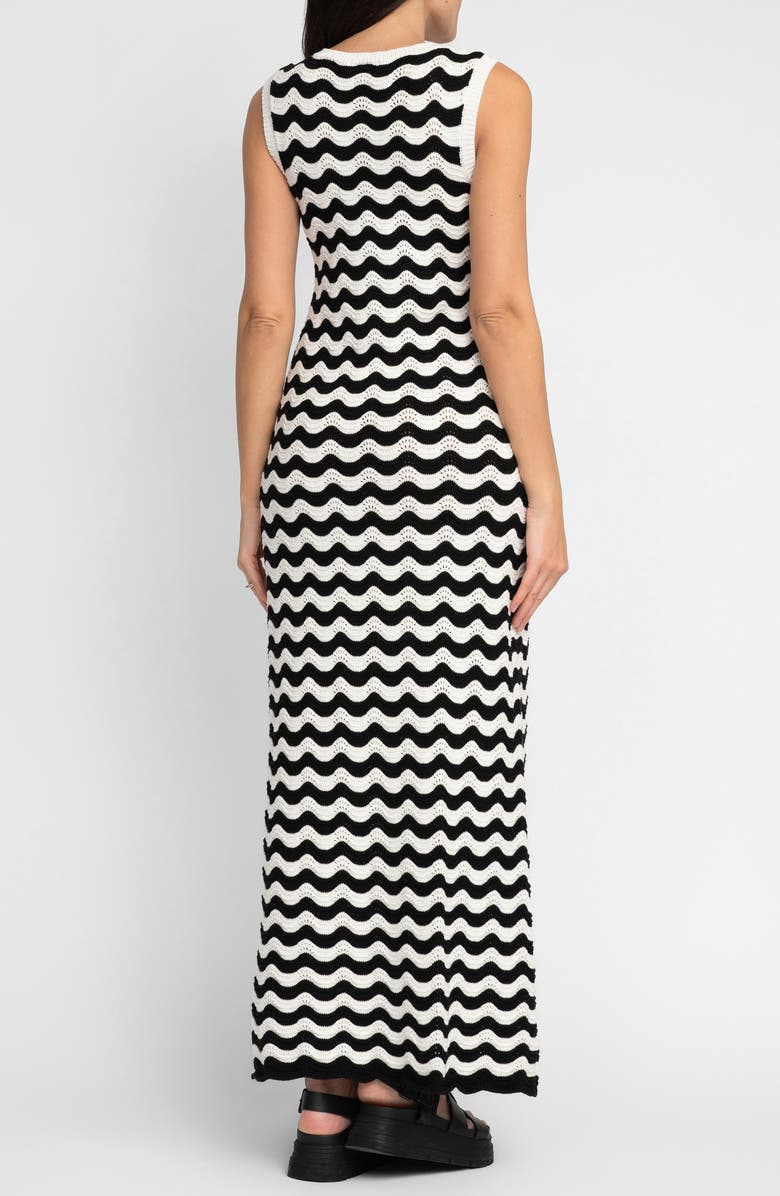 Seraphine Squiggle Stripe Cotton Blend Knit Maternity Dress, Alternate, color, 