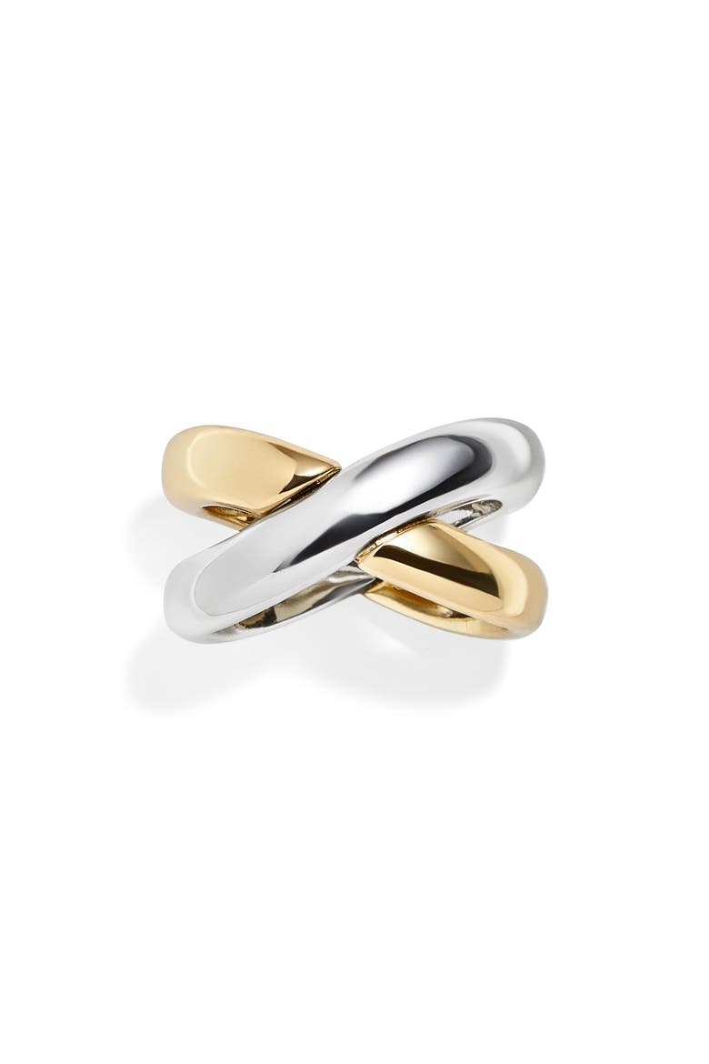 Aiko Crisscross Ring, Main, color, GOLD/ SILVER