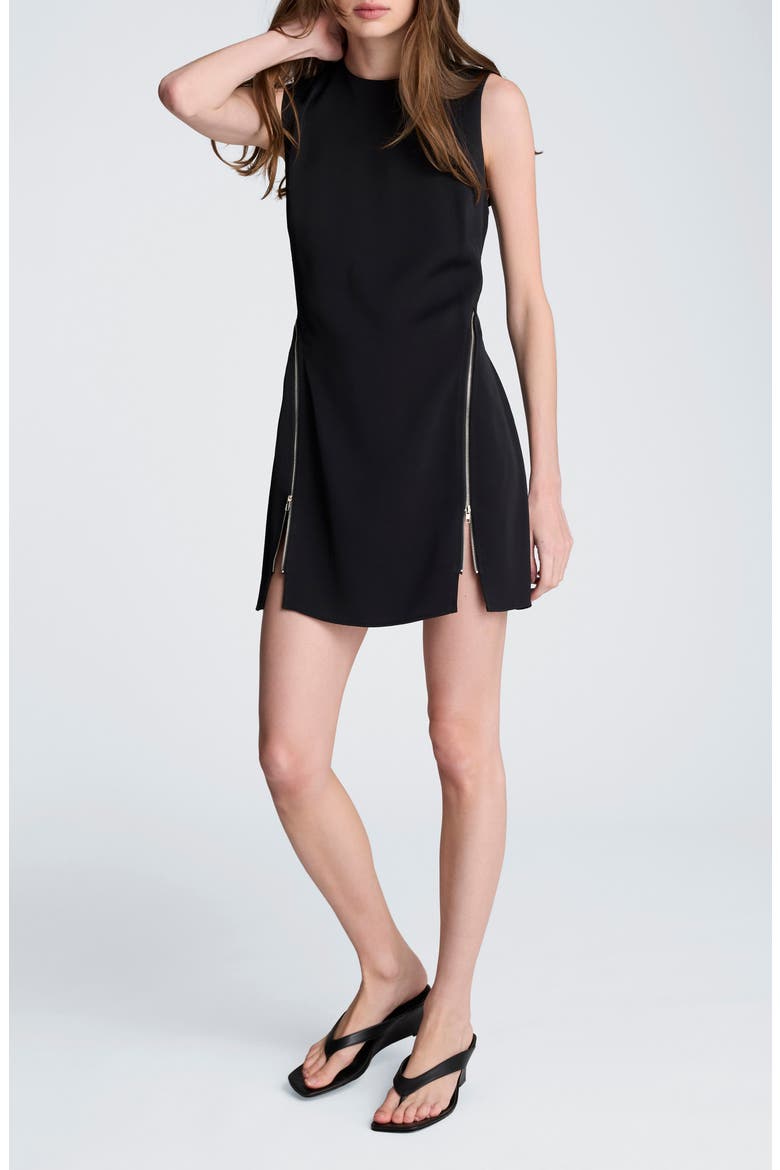 Zip Sheath Minidress, Main, color, BLACK