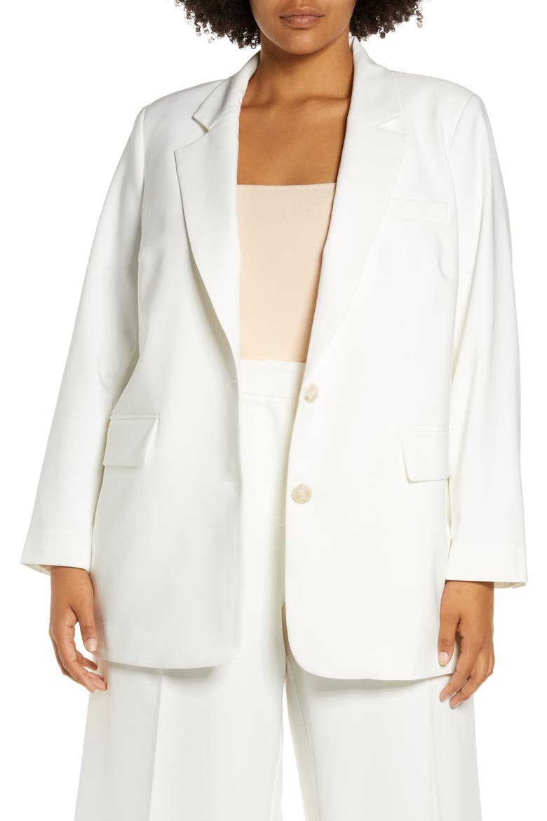 Notch Collar Blazer, Main, color, NEW IVORY