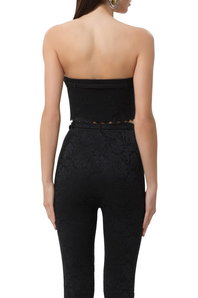 Remy Strapless Lace Crop Top, Alternate, color, NOIR