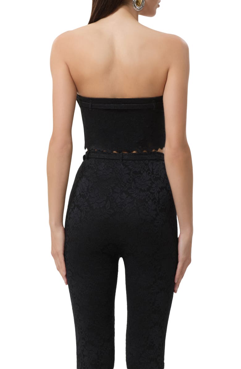 AFRM Remy Strapless Lace Crop Top, Alternate, color, Noir
