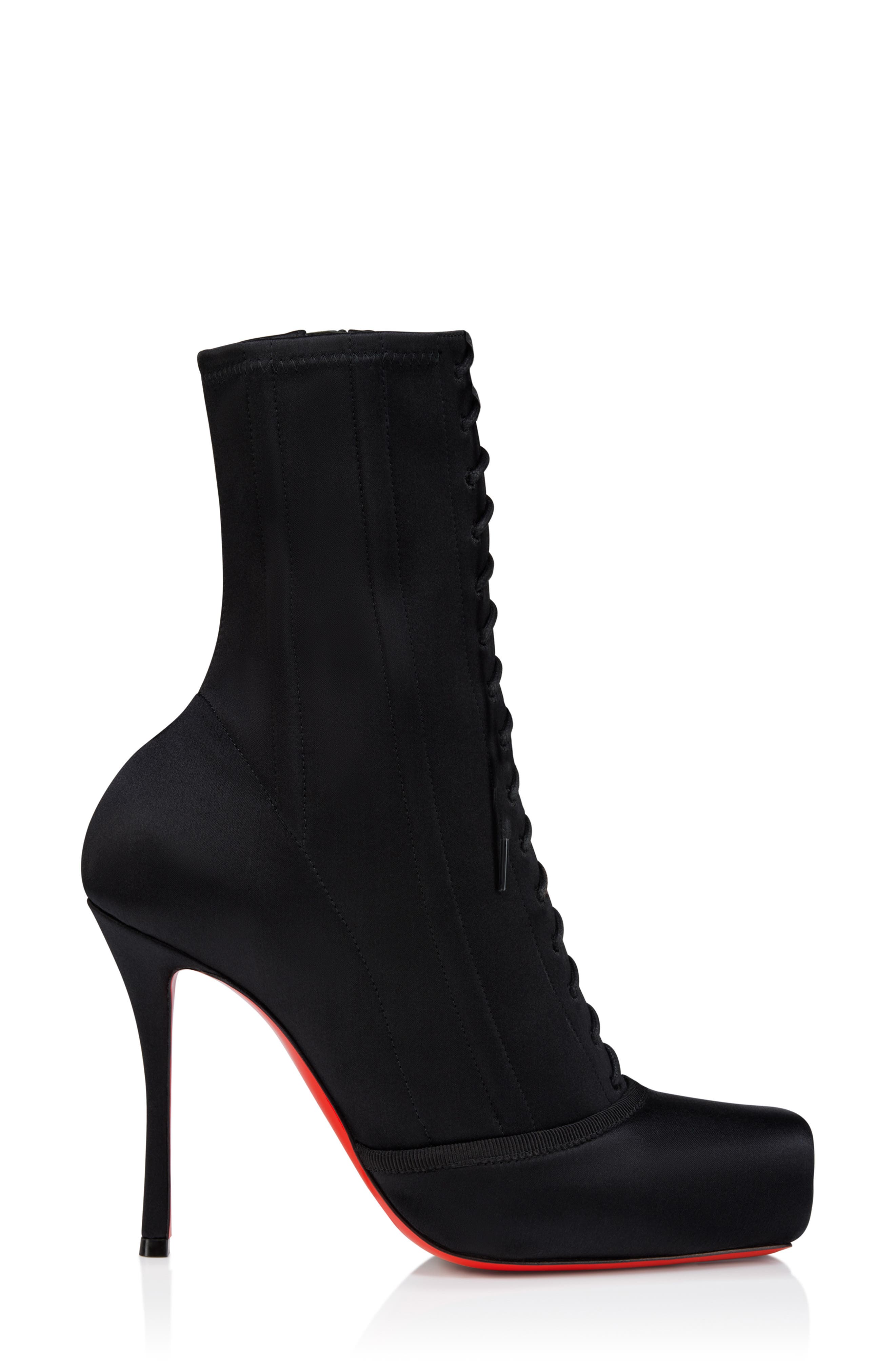Christian Louboutin Cassia Pavlova Lace-Up Bootie, Alternate, color, Black