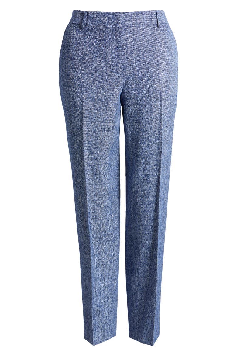 Crossdye Cotton & Linen Pants, Alternate, color, SHORE BLUE/ BRIGHT WHITE