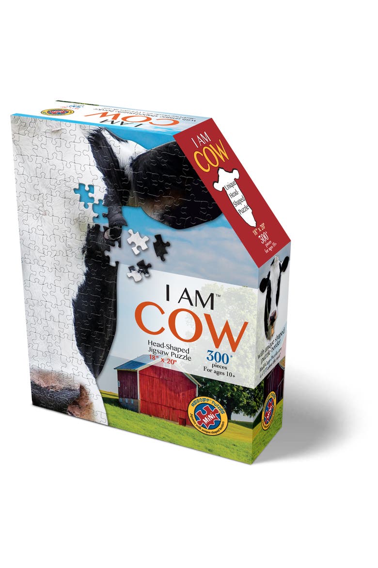 I Am Cow 300 Pieces Animal Shaped Jigsaw Puzzle, Main, color, Multicolored