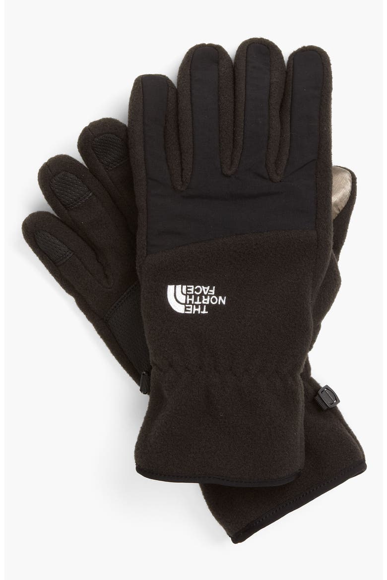 'E-Tip Denali' Fleece Gloves, Main, color, TNF BLACK
