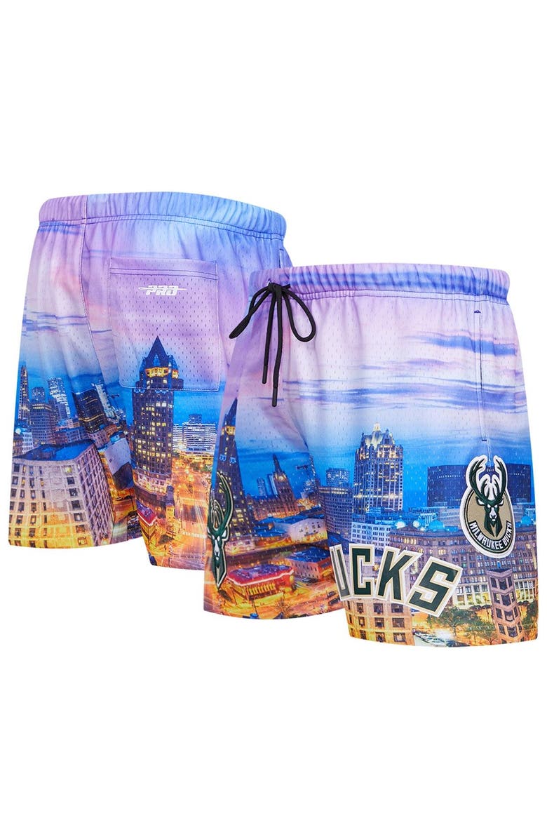 PRO STANDARD Men's Pro Standard Milwaukee Bucks Cityscape Shorts, Main, color, Purple