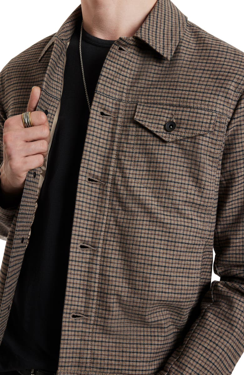 John Varvatos Evans Check Denim Trucker Jacket, Alternate, color, 