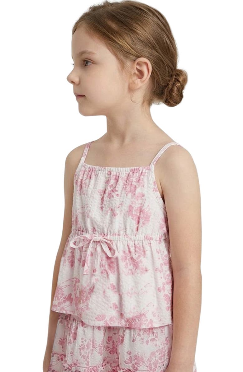 Hayden Girls Kids' Floral Peplum Textured Cotton Top, Alternate, color, 