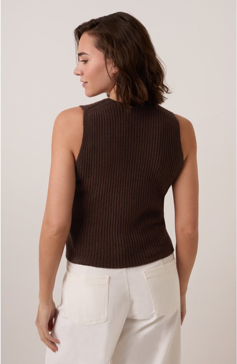 Celtic & Co. Ribbed V-Neck Tank Top, Alternate, color, Chocolate