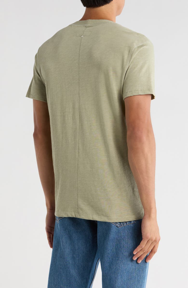 rag & bone Classic Cotton Slub Jersey Henley, Alternate, color, Moss